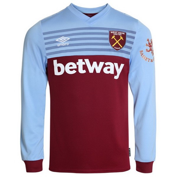 Camiseta West Ham United 1ª ML 2019/20 Azul Rojo